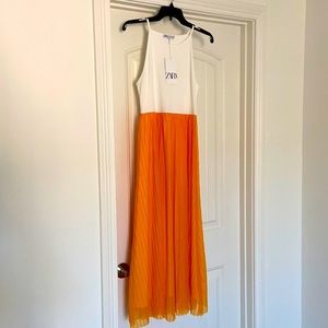 Zara tank dress with pleated skirt. Brand new!